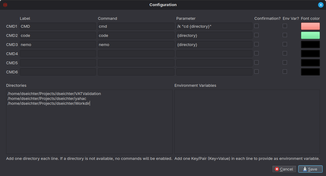 Workdir Configuration